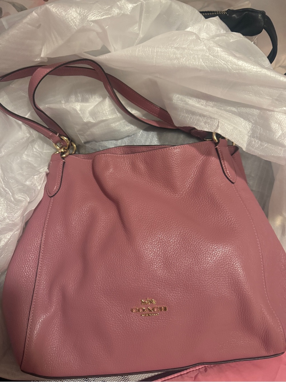 Coach Dusty Rose Leather Shoulder Bag - Picture 9 of 10